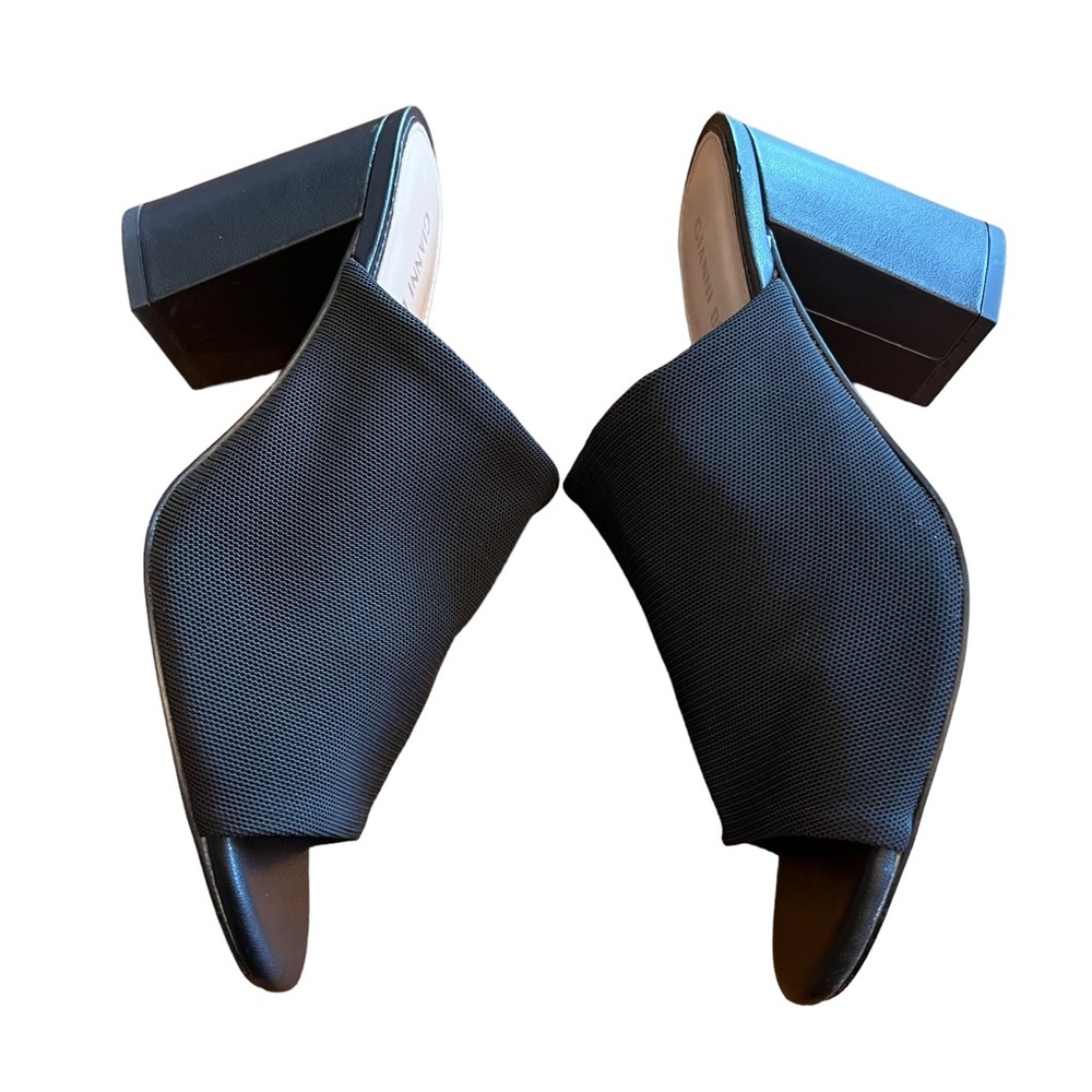 Gianni Bini Black Slip On Knit Heel Sandal Size 7.5